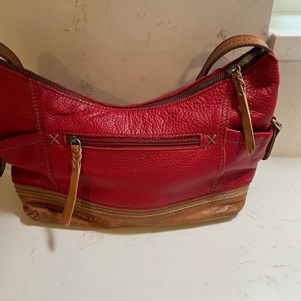 The Sak Red and Brown Soft Leather Women's Bag